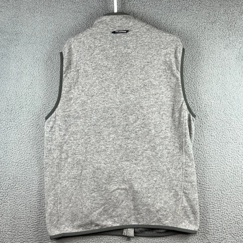 Holebrook Sweden Vest Men's XXL Heather Grey Wool Blend Full‎ Zip Zipped Pockets